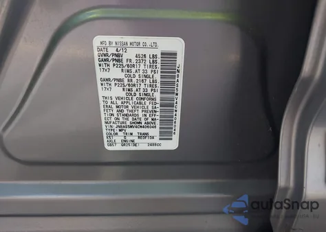 2012 Nissan Rogue Sv z USA, uszkodzony, nr VIN JN8AS5MV4CW406046